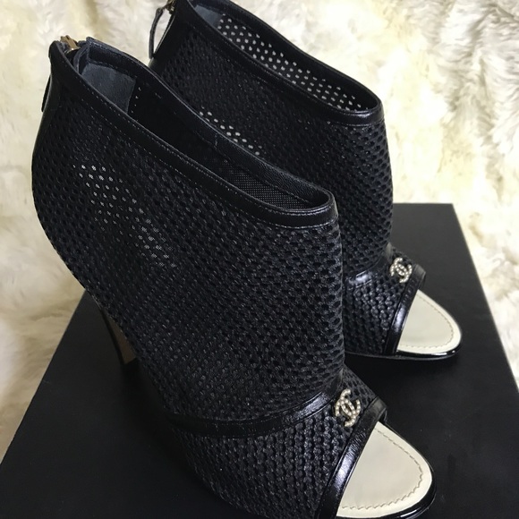 chanel peep toe booties